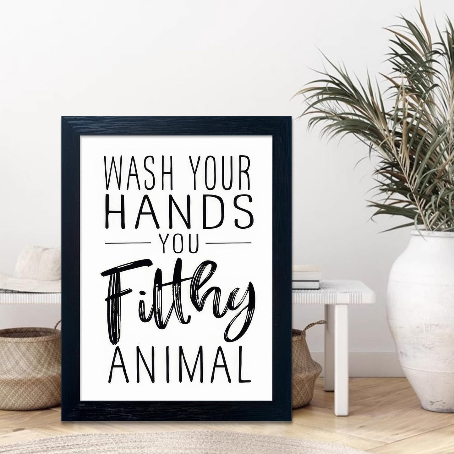 Regine Switzerland Bathroom Decor | Black and White Framed Art Prints for Guest Toilets & Kids' Washrooms