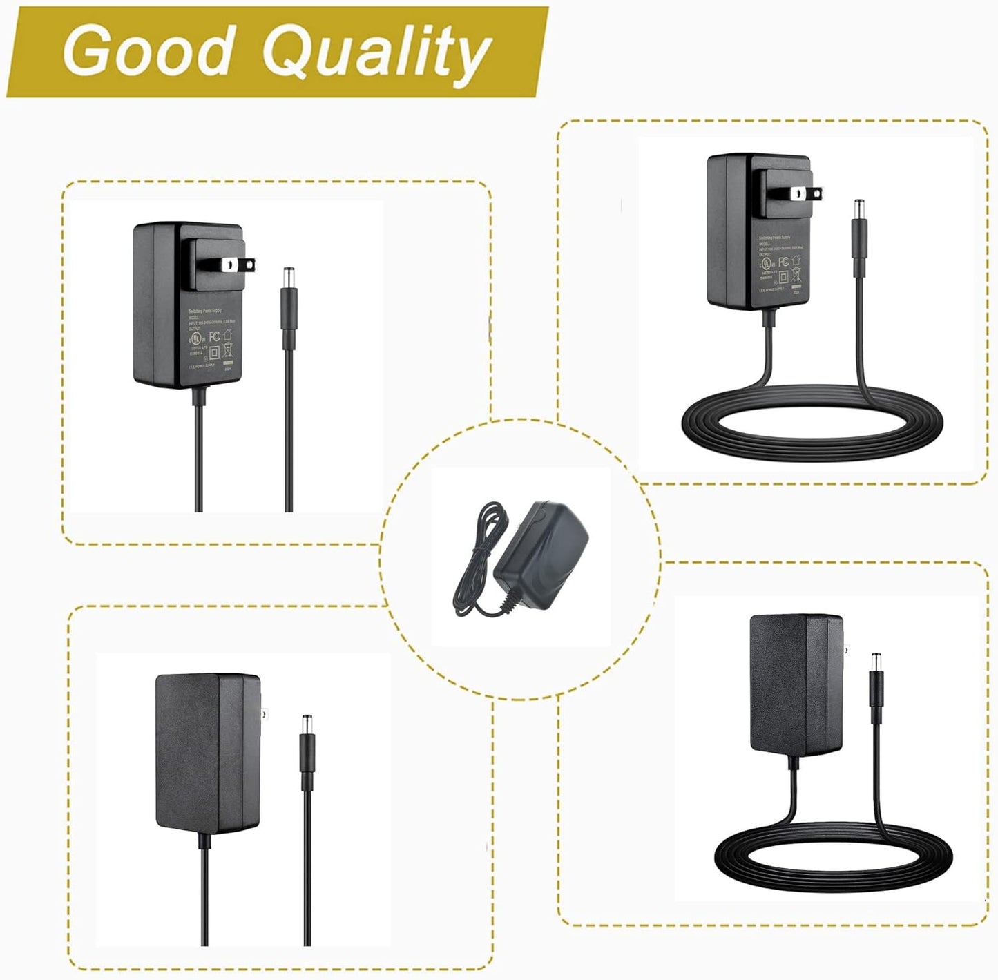 Dysead QSNDVR4R 4Channel AC Adapter for Q-See MJPEG Digital Video Recorder Power Supply