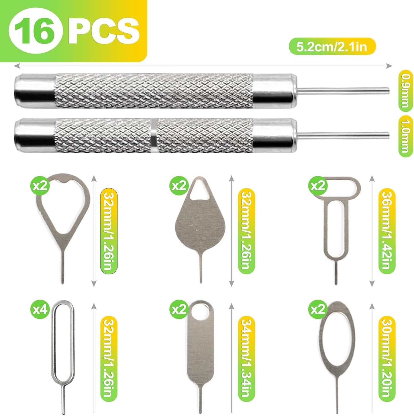 CeroDimo 16 Pack SIM Card Ejector Tool Kit SIM Tray Opener Pin Universal Removal Key for Phones Tablets and Most
