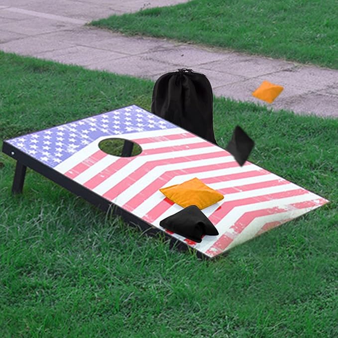 Set of 8 Regulation Cornhole Bags Double Sided, Weather Resistant Bean Bags for Cornhole Toss Game, Corn Hole Beans Bags with Tote Bag