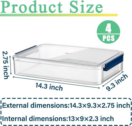 Clear Plastic Storage Box - 5.5qt Snap-Tight Latch Organizer | Stackable Container for A4 Files, Photos & Crafts