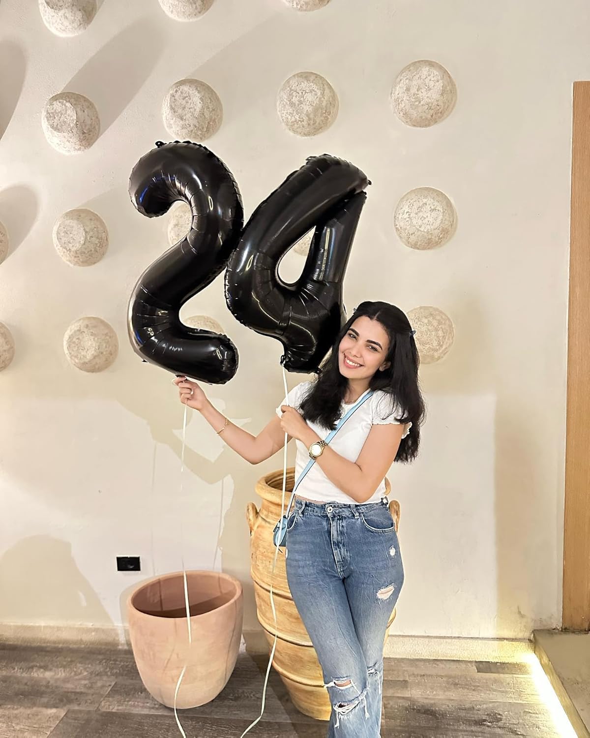 Black Number 6 Balloon - 40 Inch Giant Foil Balloon for 6th Birthday Party Decorations
