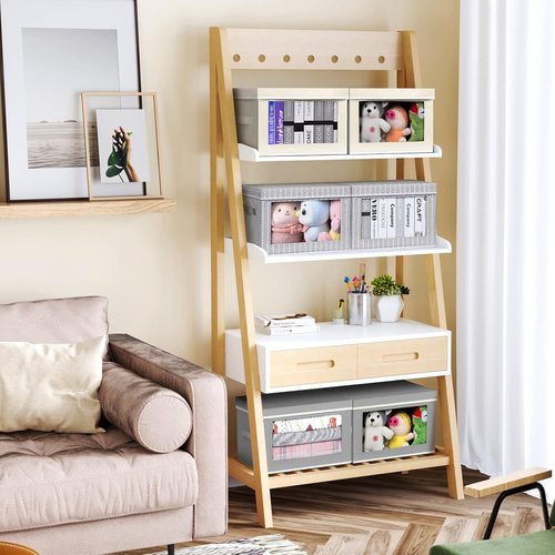 Homsorout Fabric Storage Bins - Collapsible Storage Cubes with Lids & Handles | 4-Pack Arrow Pattern