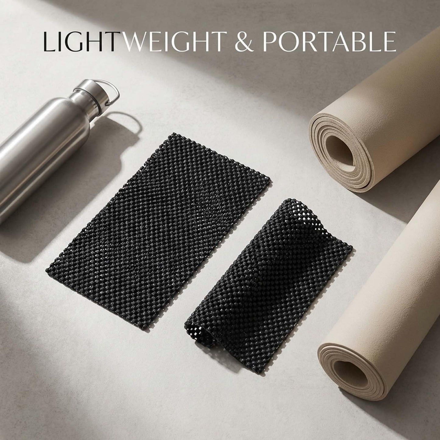4-Pack Pilates Grip Pads, Non-Slip Hand Workout Mats for Sweaty Hands, Foldable Anti-Slip Training Pads Compatible with Pilates Reformer, Barre & Home Gym Fitness Equipment