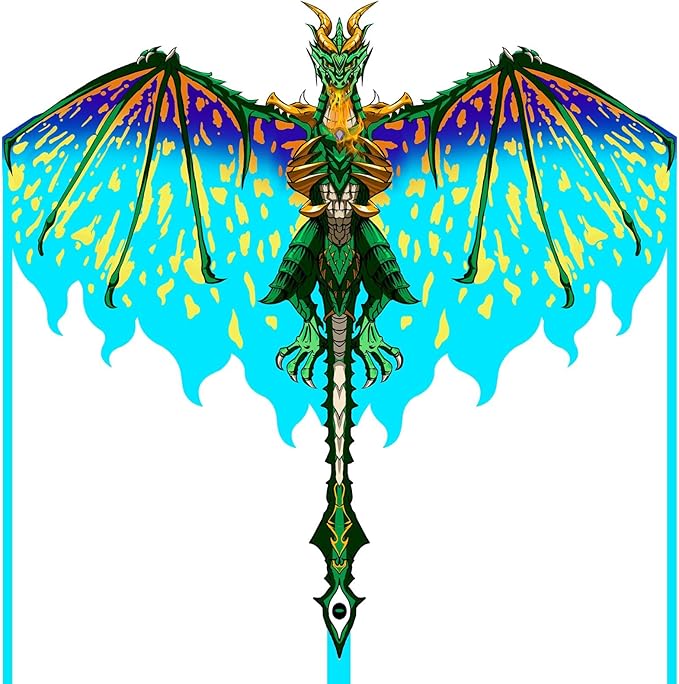 Mint's Colorful Life Dragon Kite for Kids & Adults, Easy to Fly Best Beach Kites for Beginners, 300ft Kite String Included