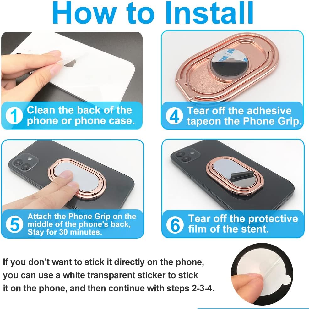 CLZWiiN 360 Phone Ring Holder Finger Kickstand, Foldable Rotation Cellphone Grip for Desk, Office Desktop, Cell Phone