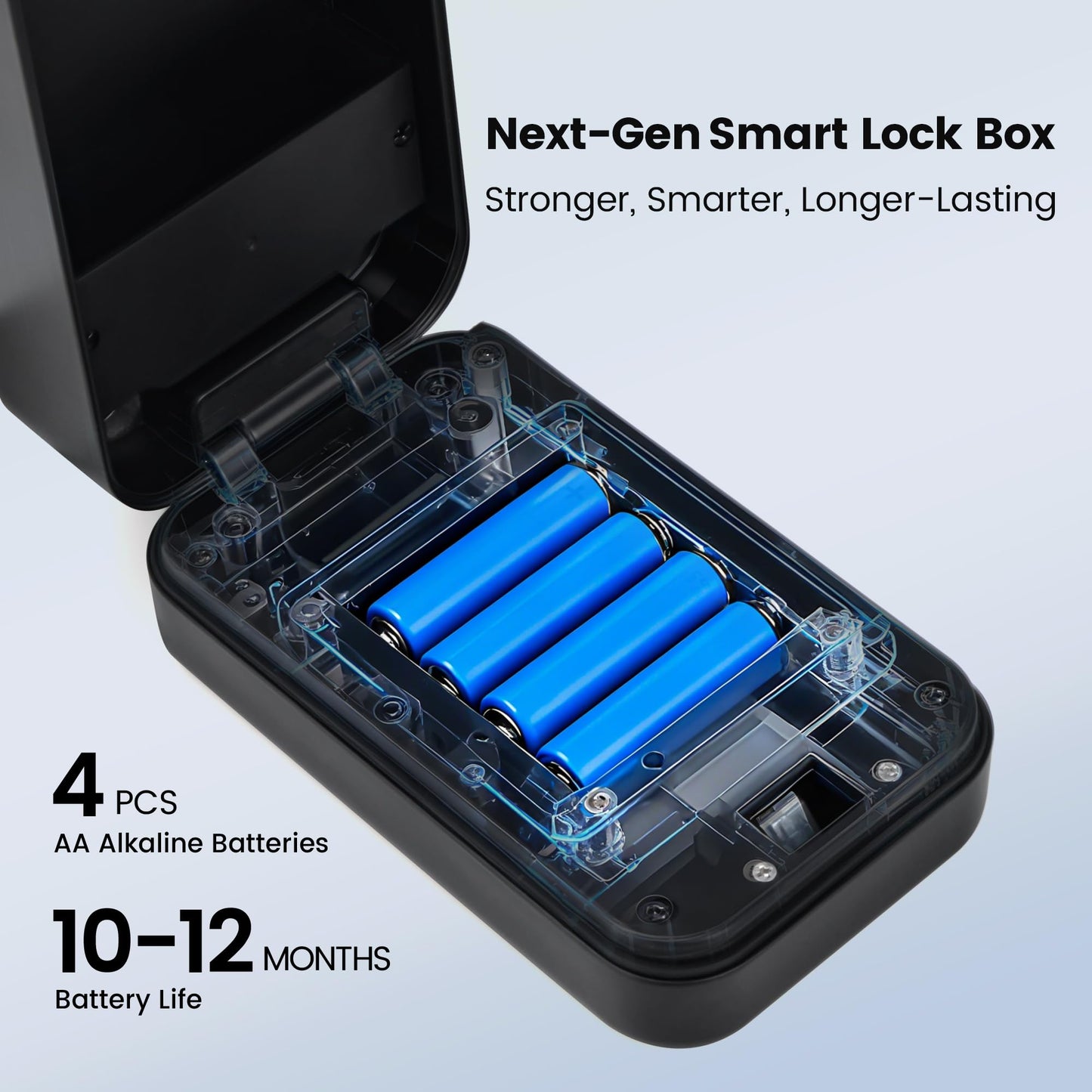 Upgraded Smart Key Lock Box for Outdoor-Key Safe with Fingerprint, Passcode, App, Card & Keys Access,IP65 Waterproof, Wall Mount or Shackle, Ideal for Airbnb, Family & Realtors | TTLock App Version