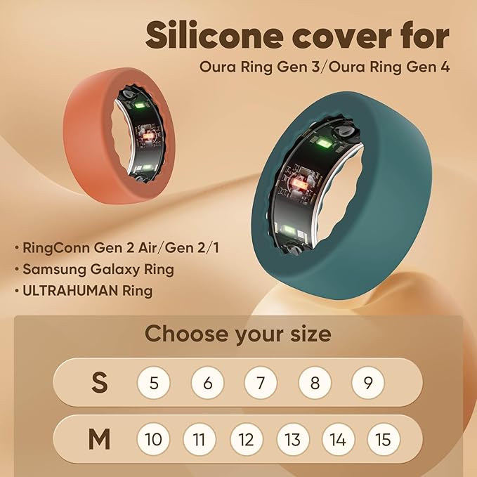 Ring Cover Compatible with Oura Ring Gen 4 /Gen 3/ Samsung Galaxy/RingConn/ULTRAHUMAN, Anti-Scratch Elastic Silicone Case Protector for Men Women Working Out Gym