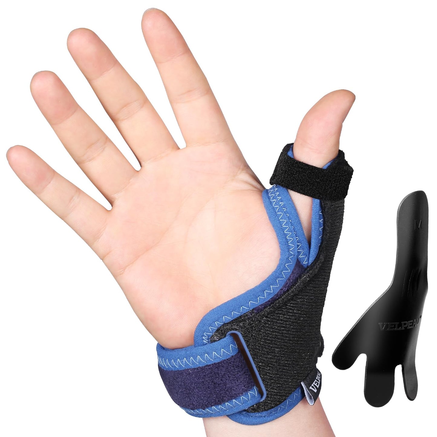 Velpeau Thumb Wrist Support Brace, CMC Thumb Spica Splint for Arthritis Pain, De Quervains Tenosynovitis, Trigger Thumb, Tendonitis, Sprain, Fits Both Left or Right Hands (Plastic Insert Version, M)