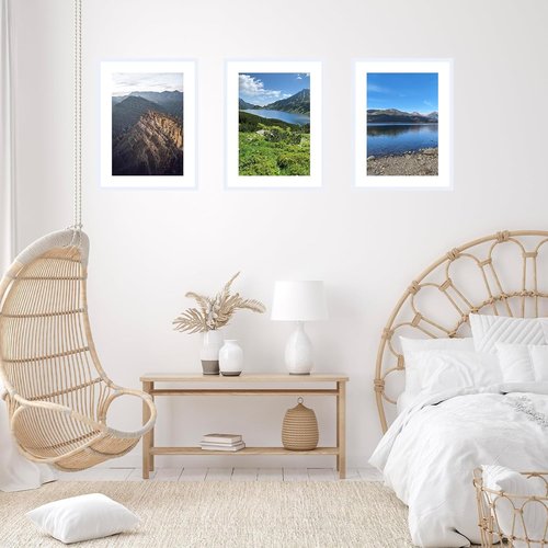 JCJMY 16x22 Picture Frame - Display 12x18 Photos with Mat or 16x22 Without Mat | White Wall Hanging Frame