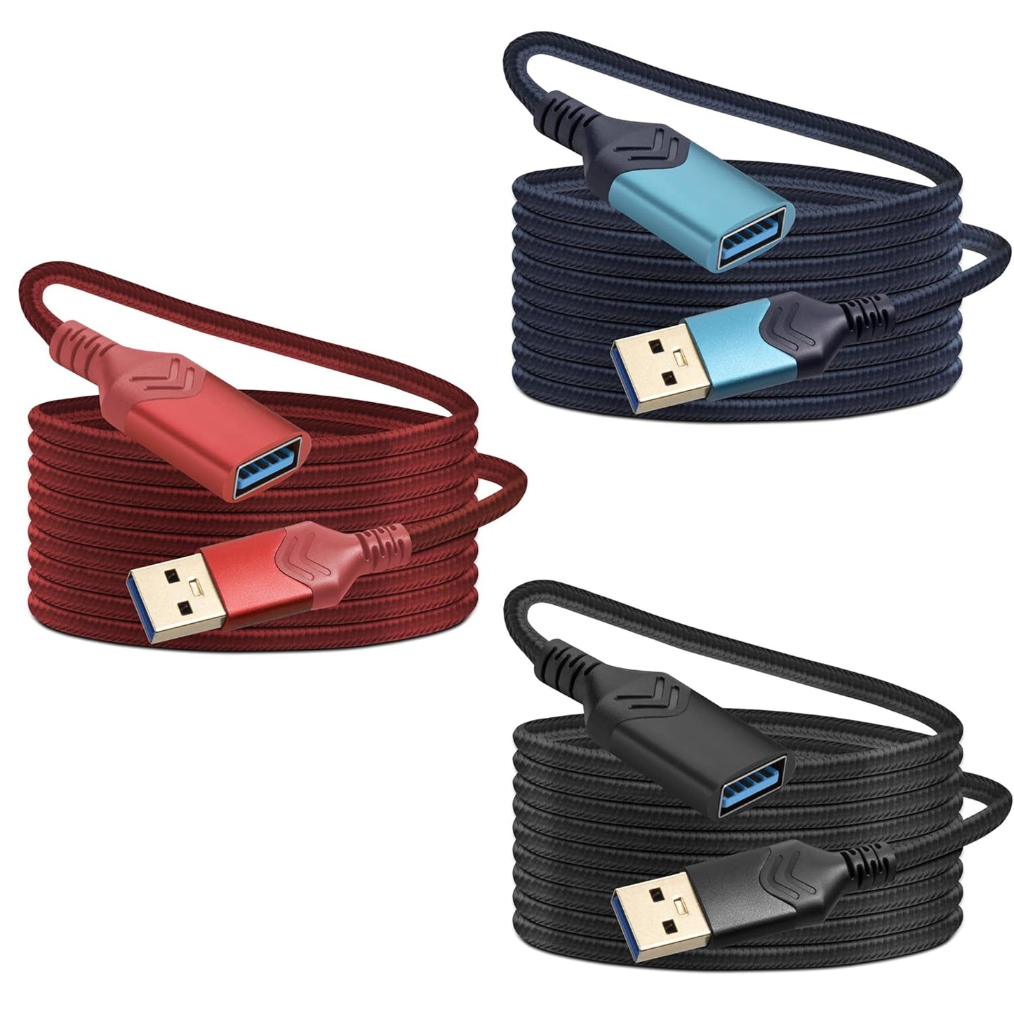 ROFICORD 3.0 [2Pack] 5FT 2Pack 5FT) USB Extension Cable, High Speed Extension Cable USB A Male to Female Extension Cord