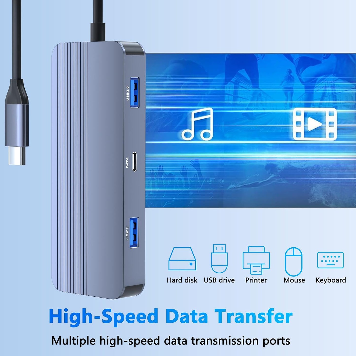 Aoyvsktv 4K@60Hz 8 1 USB C Docking Station Dual HDMI, in Docking Station Dual Monitor for Mac/Dell/HP Laptop, HDMI