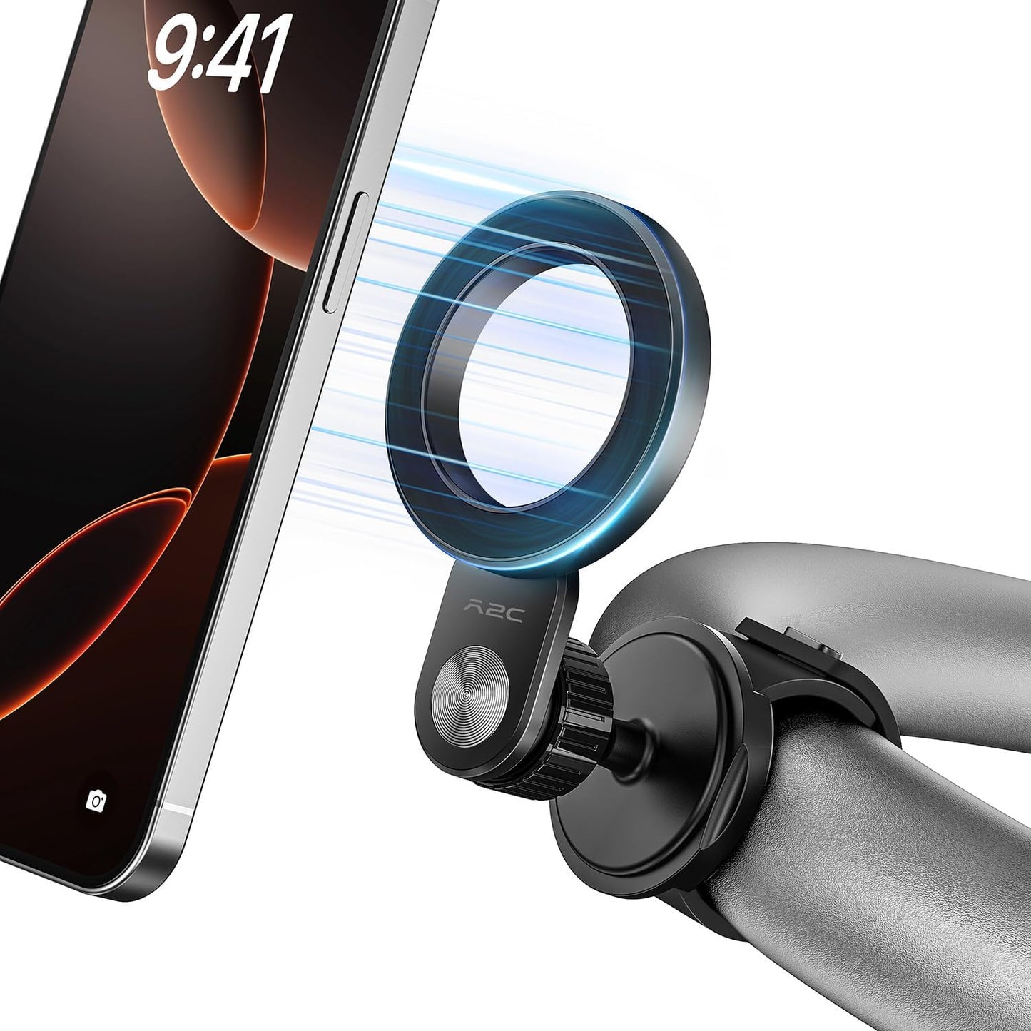 A2C Phone Holder for Peloton Bike, Stroller Phone Holder with Strong Magnets, Rotatable & Foldable Magnetic Phone Mount