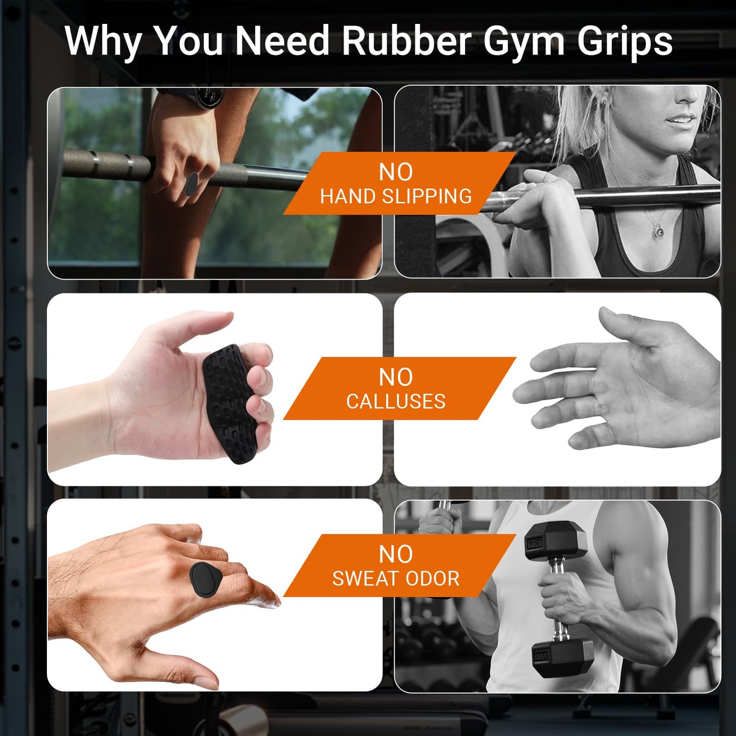 Yaoerlingjiu 4-PCS Rypt Grip for Weight Lifting Deadlift Rows-Rubber Anti-Slip Ergonomic Lifting Gloves for Men and Women Training Palm Protectors for Gym Intensive Training and Exercise (Black)