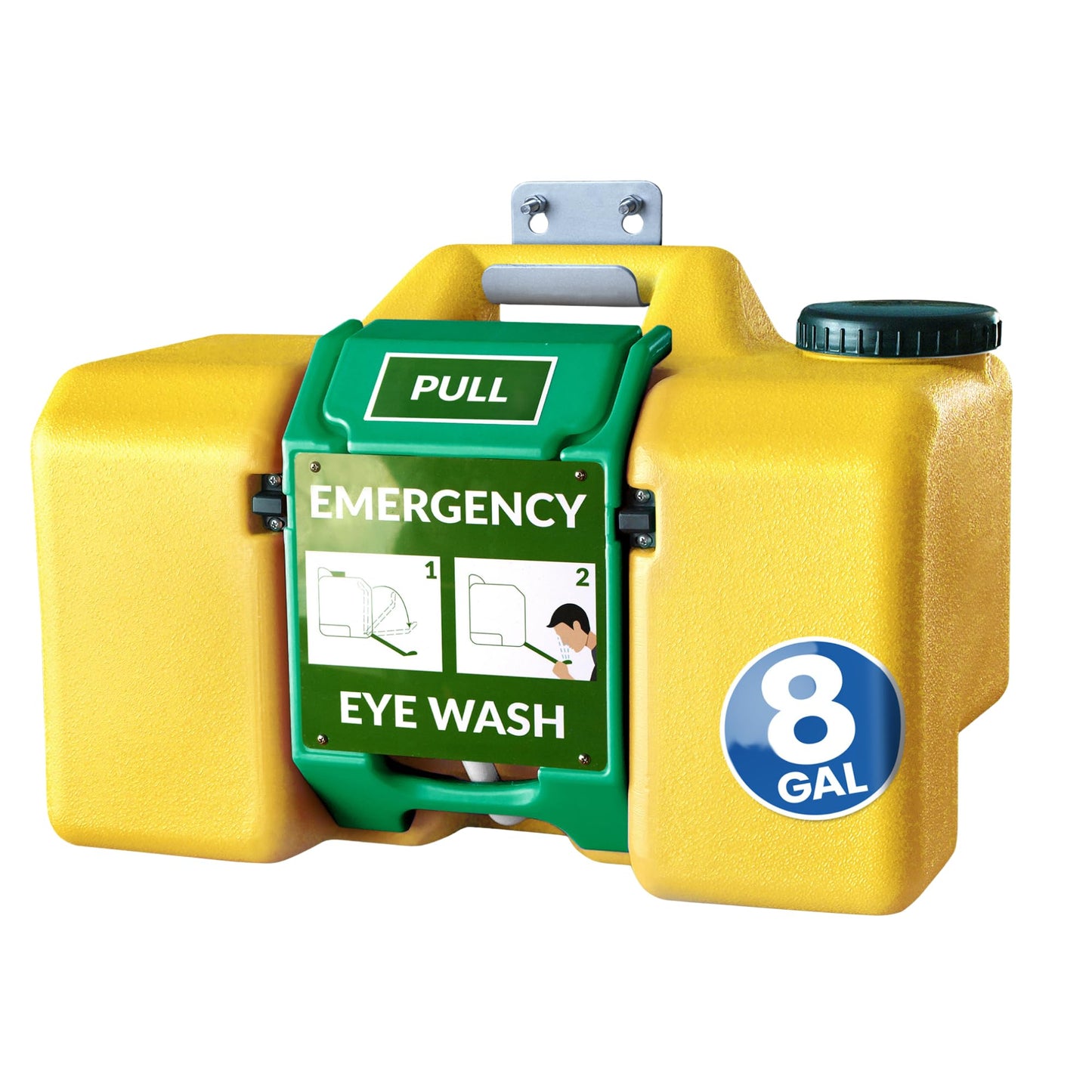 MAASTERS 8gal Portable Eye Wash Station, Wall Mount Eyewash Station OSHA-Compliant, Emergency Eye Wash Station with Mirror & Dual Spray, First Aid Eye Wash Units