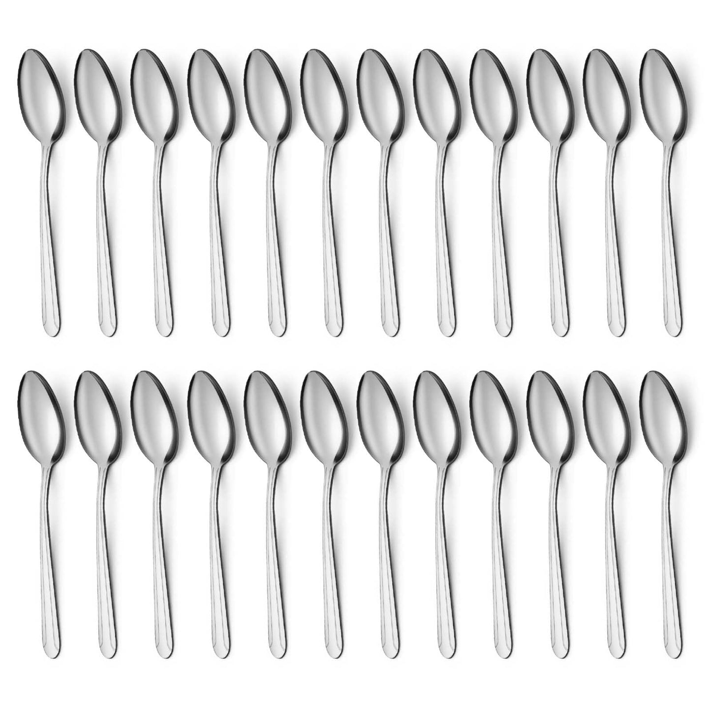 BEWOS 24 Pieces Teaspoons, 6.2 Inches Stainless Steel Teaspoons Silverware, Spoon Silverware, Coffee Spoons, Small Spoon, Mirror Polished, Dishwasher Safe, Silver Spoons For Home, Restaurant