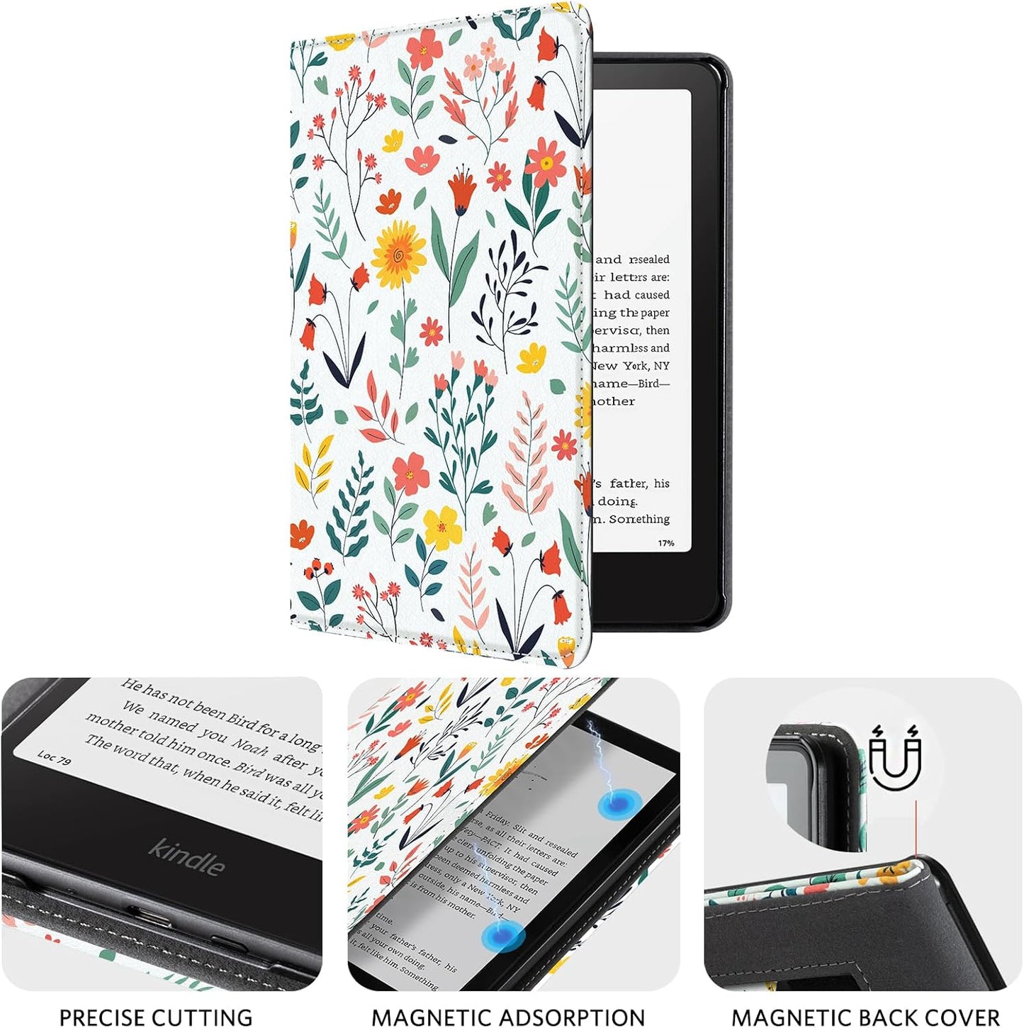 CoBak Ebook Reader Case with Stand - Premium PU Leather Cover with Auto Sleep Wake and Hand Strap