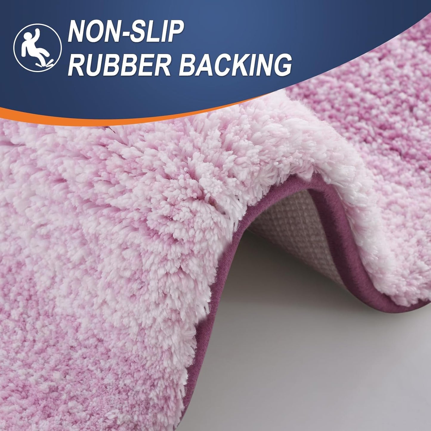 OLANLY Bathroom Runner Rug - Extra Soft Microfiber Mat | Quick Dry, Rubber Backing - 59x24, Pinkish-Purple