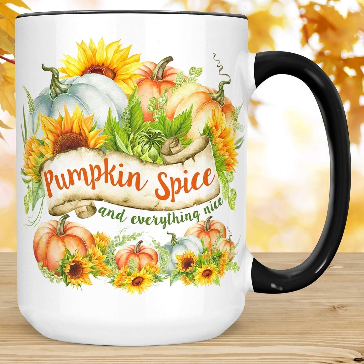 Pumpkin Spice and Everything Nice Ceramic Coffee Mug, 11 or 15 oz