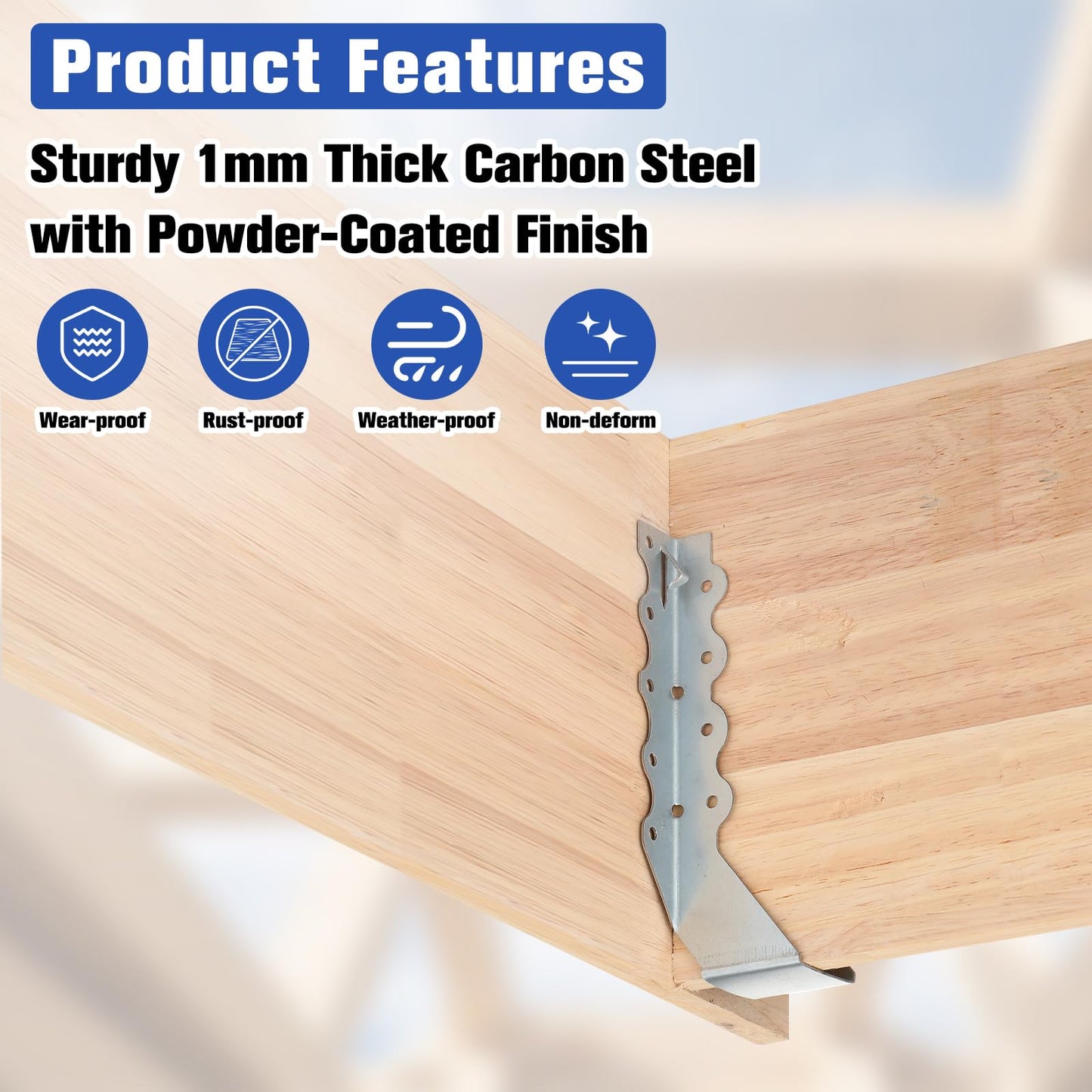 Moxweyeni 30 Pcs 2 x 8 Joist Hangers with 250 Pcs Screws Face Mount Joist Hangers and Nails Set Heavy Duty Galvanized Steel Rafter Brackets Hurricane Ties for Wood, Floor Deck, Ceililng