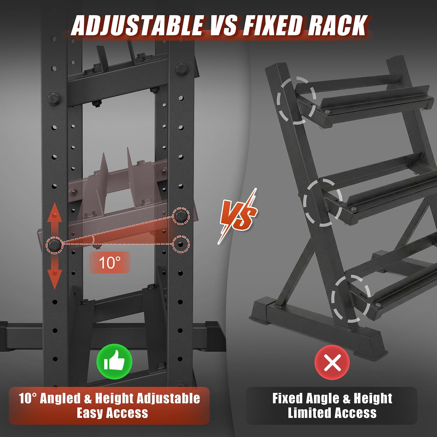 3-Tier Dumbbell Rack, 1200LB Capacity Adjustable Weight Rack for Home Gym, Heavy-Duty Weight Stand for Dumbbells Kettlebells & Weight Plates(Rack Only)