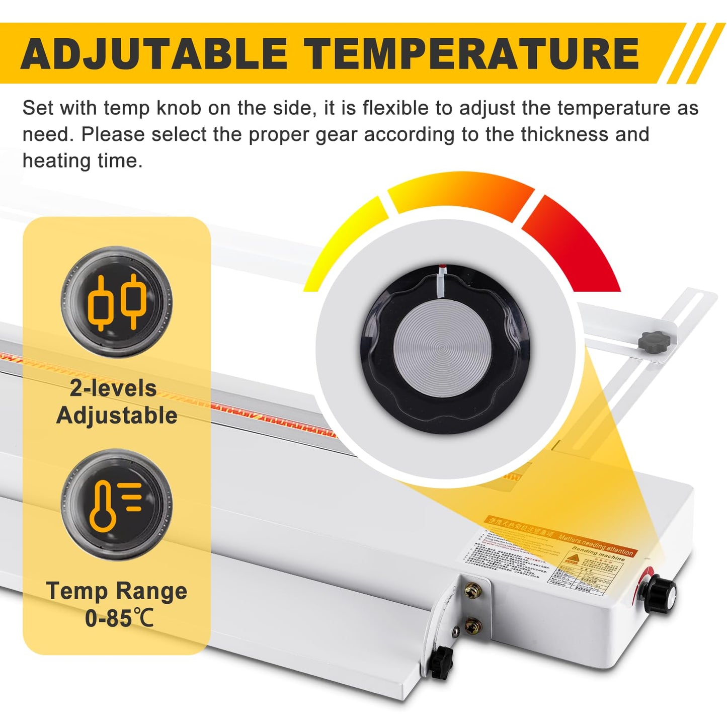 24inch Acrylic PVC Plastic Bender Acrylic Bending Machine with Adjustable Length&Angle, 24" Plastic Sheet Bender 60cm Acrylic Strip Bender Heater 0-85℃ 110V