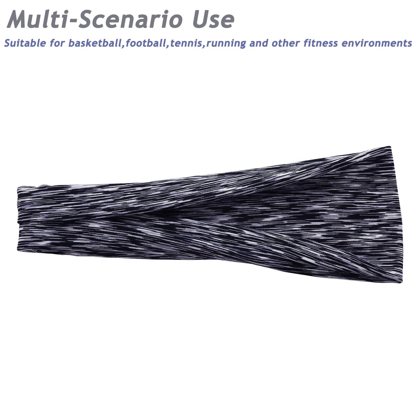 Tress 05 Headbands for Men Sweat Bands Running Headband Head Bands Unisex Stretchy Quick-Dry Sweatband for Sports, Gym, Working Out
