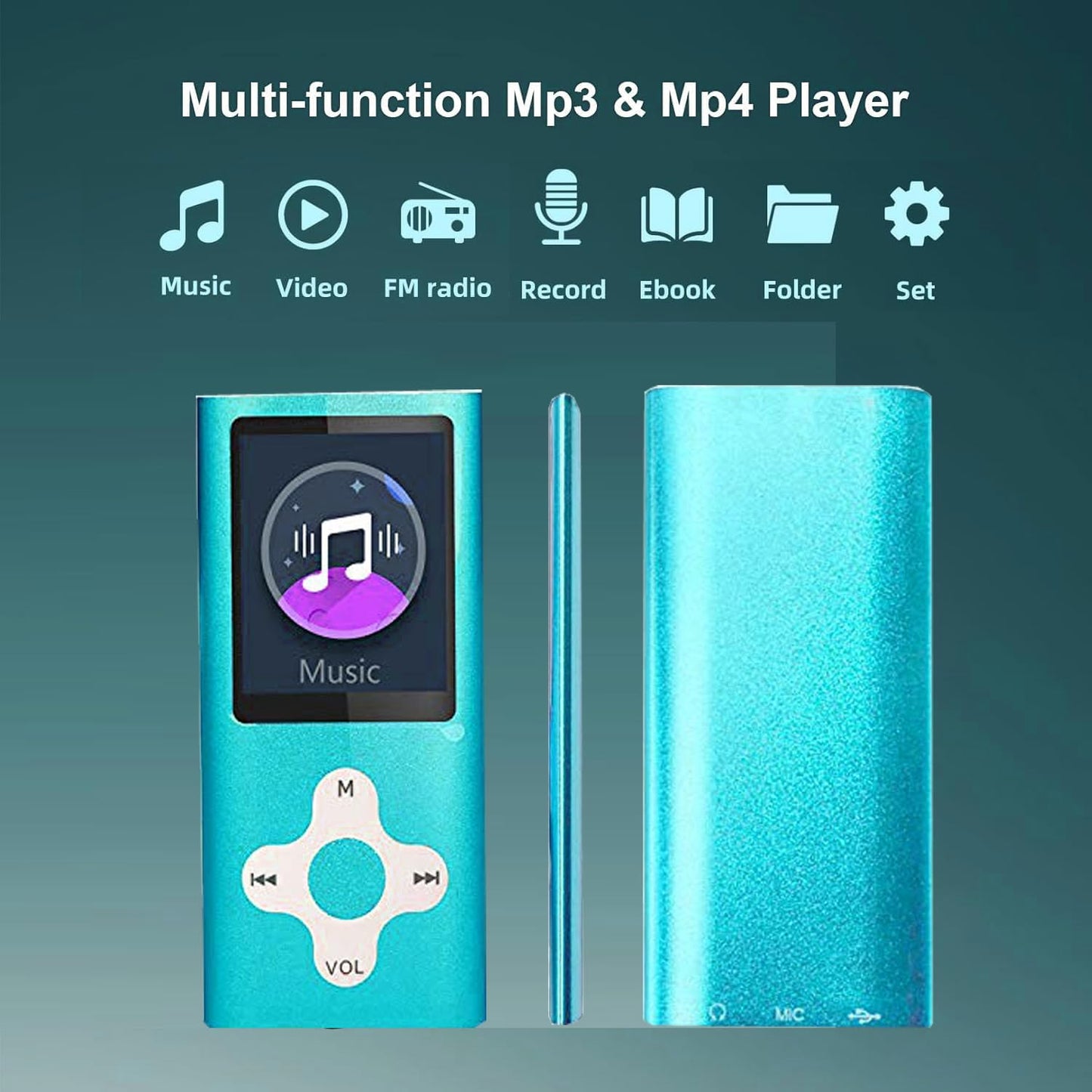 Xidehuy Mp3 16 Viewer/1.8 Player,Music Player with a GB Memory Card Portable Digital Music Player/Video/Voice Record/FM