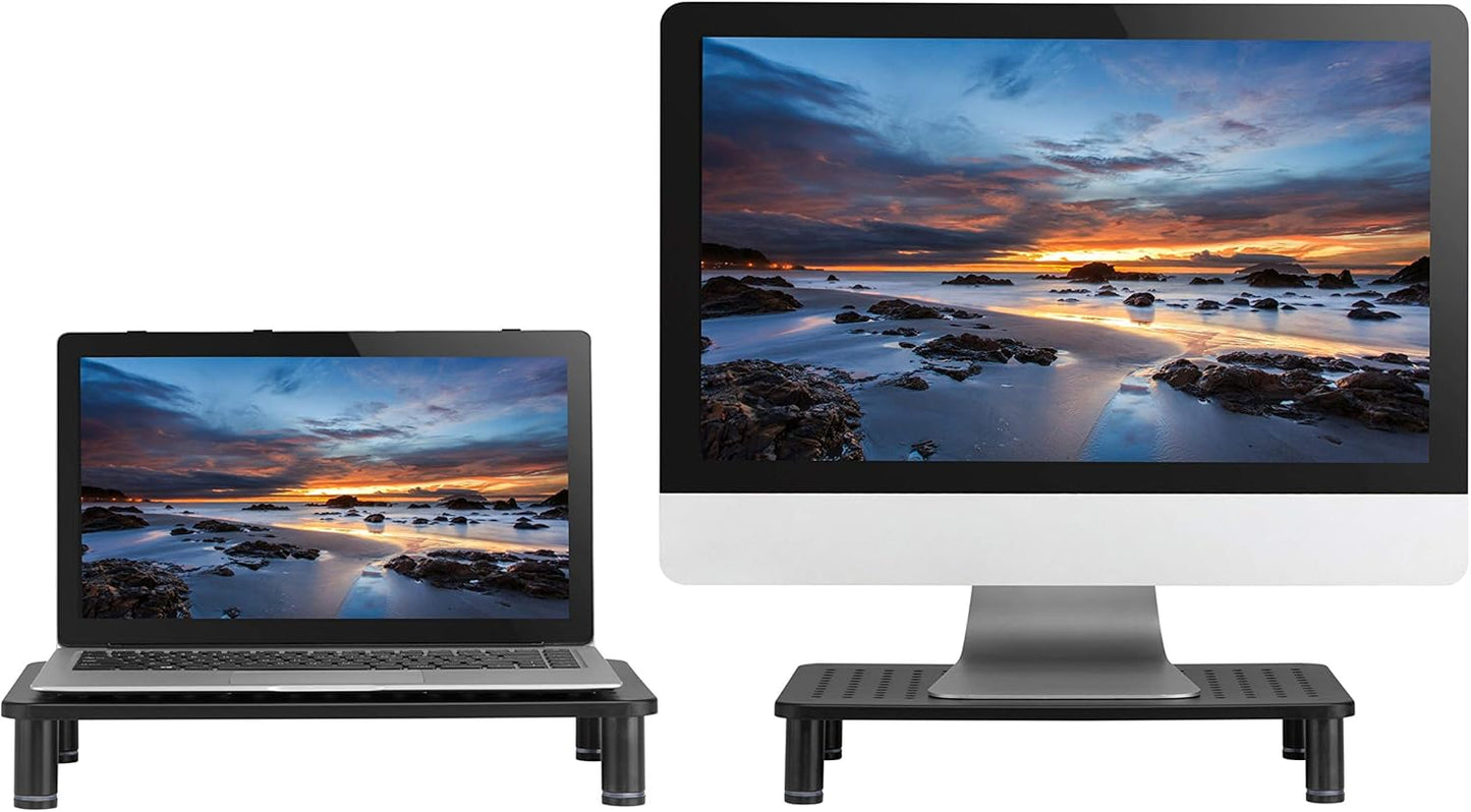 14.5" 9.25" 3.25" 1 Husky Mounts Monitor Riser Laptop Stand, Adjustable Legs, Stackable, x x Max Height, Matte Black