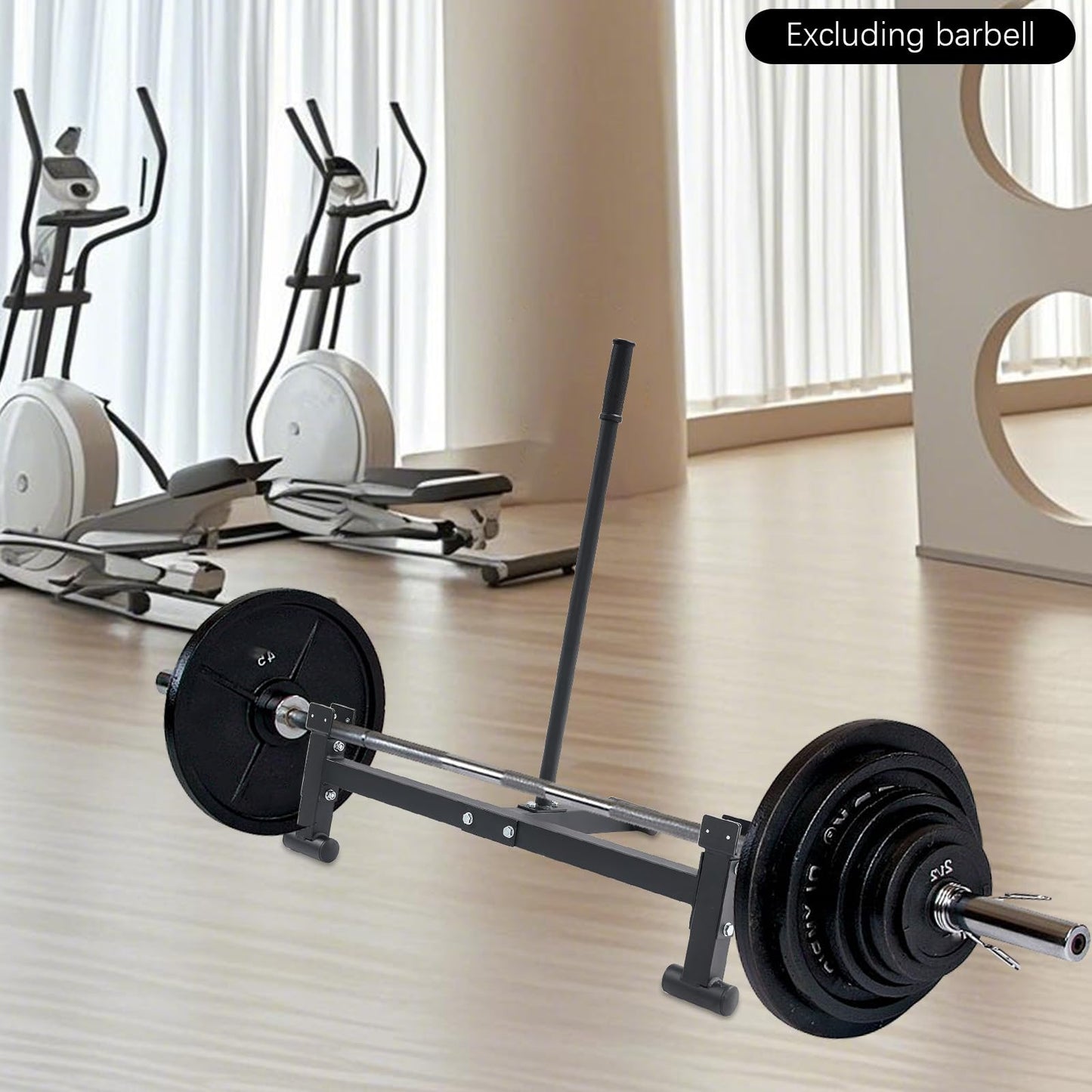 Deadlift Barbell Jack Stand, 220lbs Capacity Heavy Duty Carbon Steel Bilateral Barbell Changer for Easy Changing Plates Anti-slip Handle Deadlift Stand for Deadlift Weightlifting Training, Home Gym