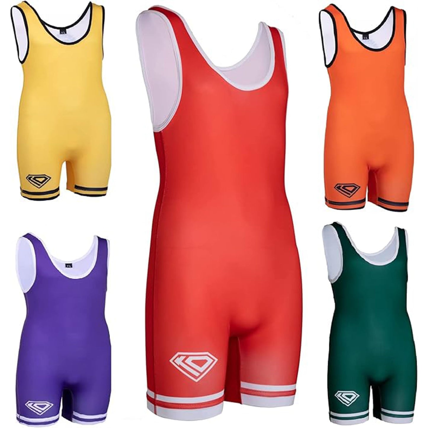 KO Sports Gear Unisex Wrestling Singlet for Adult Wrestlers - Wrestling Singlet for Men & Women - Bold Durable Uniform, Stretchy Breathable Material - Red, Adult XX-Large