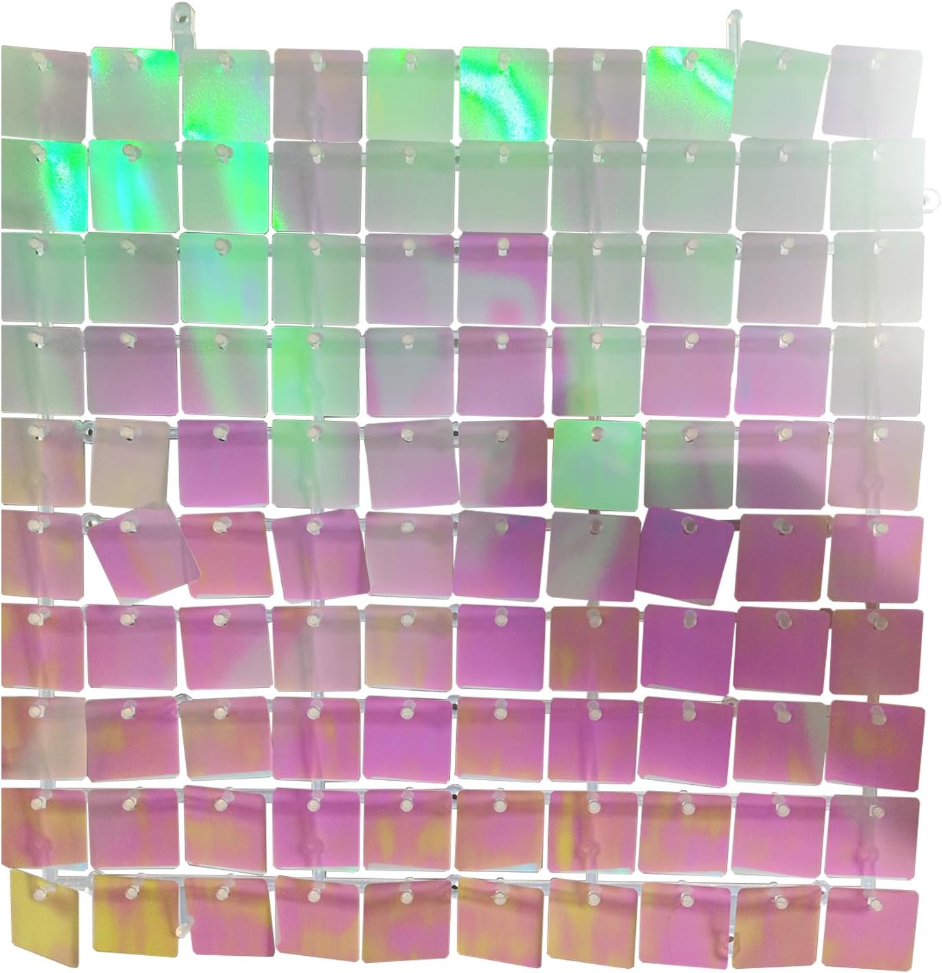 Regine Switzerland 24Pcs Rainbow-Pink Shimmer Wall Backdrop - 12x12 Inch Sequined Panels for Party Decor