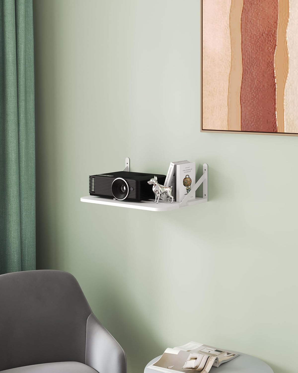 Small Mini Projector Shelf, Modem Shelf, Router Shelf, Floating Projector Wall Mount, Projector Shelf for Wall, Holder
