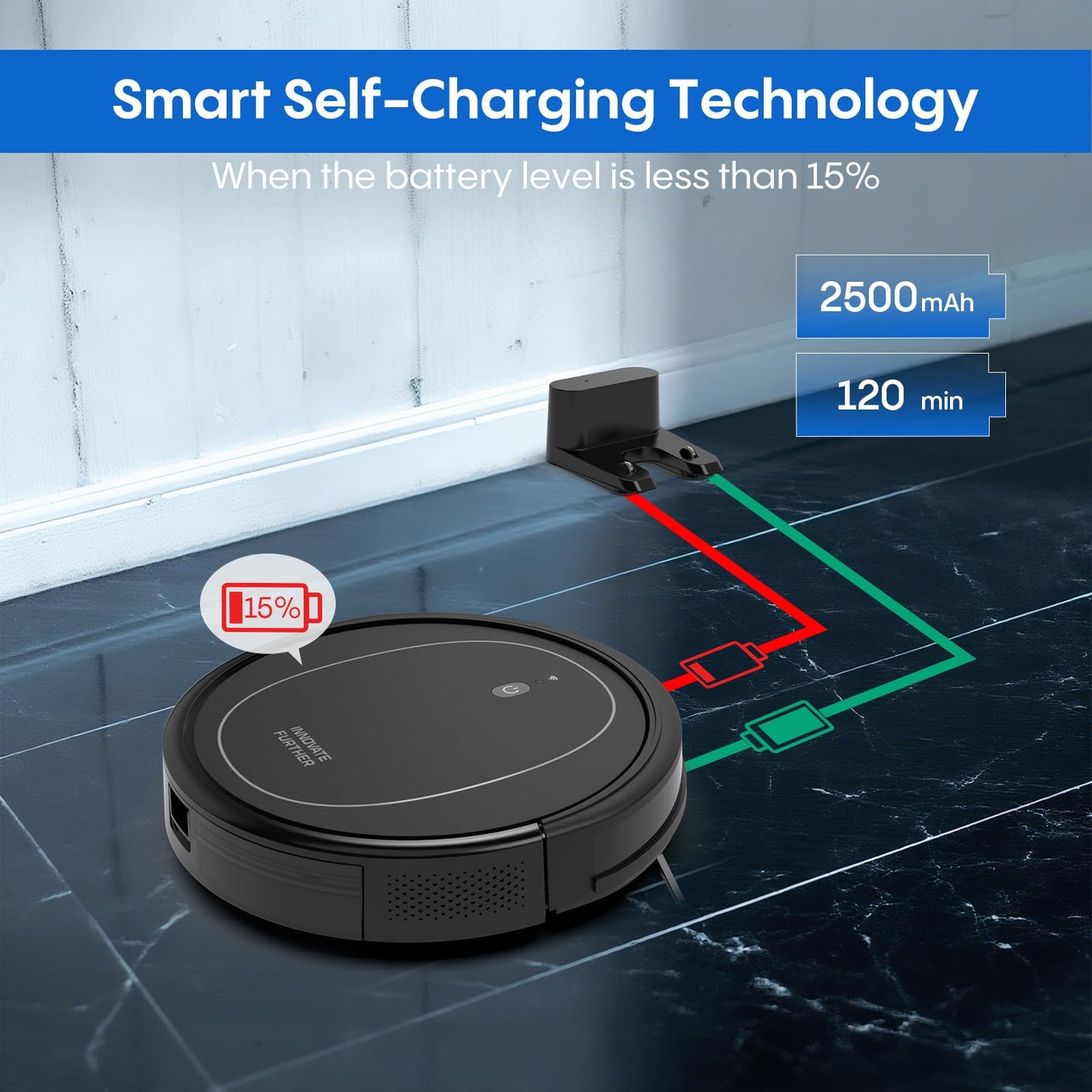 Robot Vacuum and Mop Combo, 3 in 1 Robotic Vacuums Cleaner with 4000Pa Suction, WiFi/App/Alexa, Central Brush & Scheduled & Self-Charging, Slim Vacuum Robot Cleaner for Pet Hair, Hard Floor, Carpet
