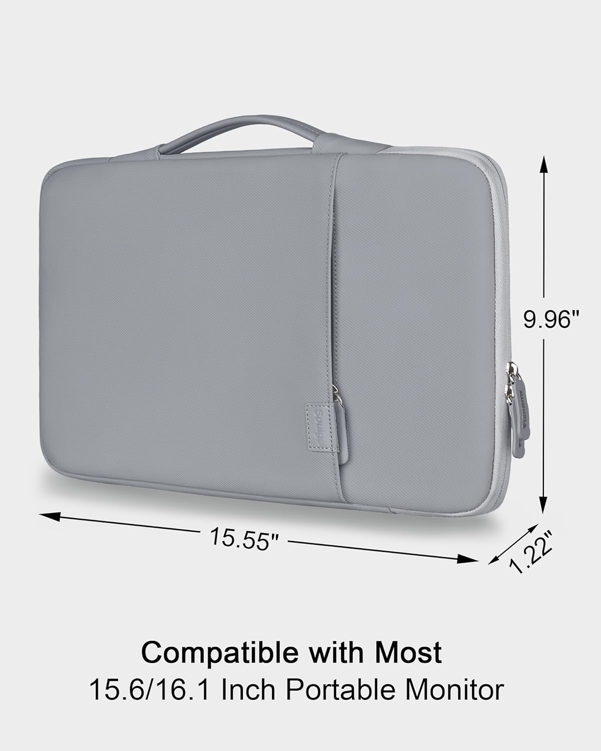 Soulgo 15.6 16.1 inch, 15.6-16.1 inch Portable Monitor Case PU Leather Carrying Case for Most Portable Display