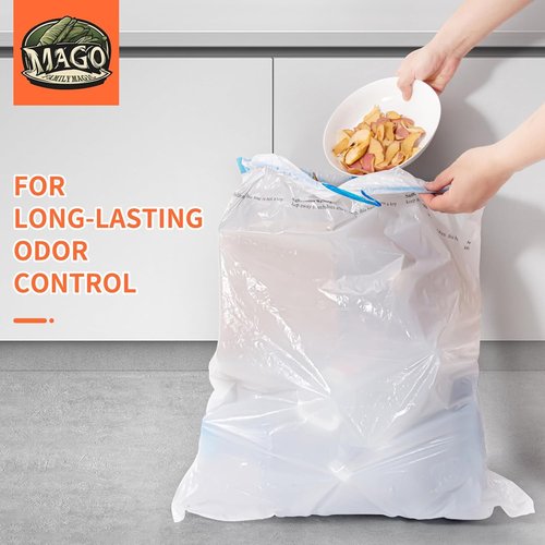 MAGO Family Magic 13 Gallon Trash Bags - Lavender Scented, Leak-Proof & Tear-Free | 60 Count