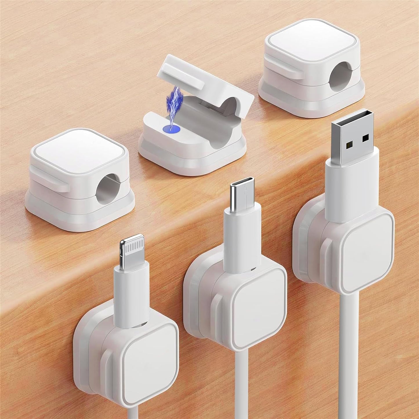 Generic 6 Pack (6) Magnetic Cable Clips [Cable Organizer] Cord Holder, Under Desk Cable Management,Rangrak Adhesive