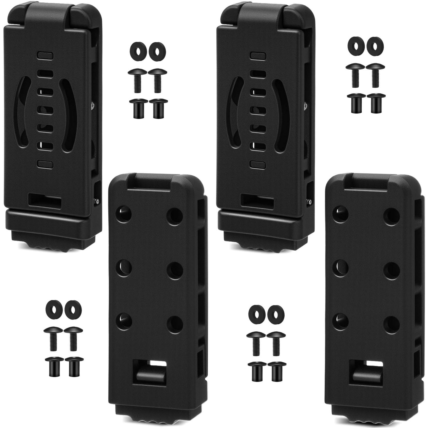 Relaxweex 4 Pack 3 Inch Holster Belt Clips Knife Belt Clip Holster Adjustable Molle Attachment Adapter with Mounting Hardware Panel Mounts Straps Tools for Vests Backpacks(Classic Style)