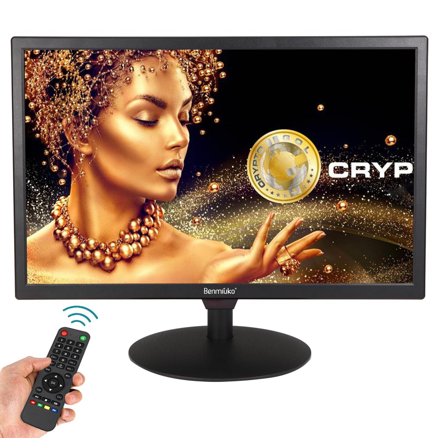 Benmiuko 24 inch Monitoring Display Screen Security Camera Monitor LCD Multi Functional Interface HDMI, BNC, VGA, AV, USB Input CCTV Computer Monitors Built in Speaker 1920x1080 Full HD