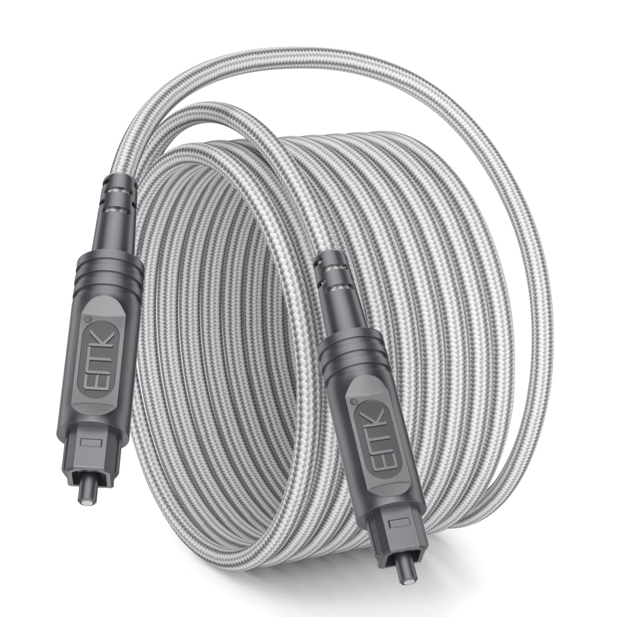 16.5Ft EMK Digital Optical Audio Cable Toslink Cable - Fiber Optic Cord for Home Theater,Sound bar,TV,Gaming