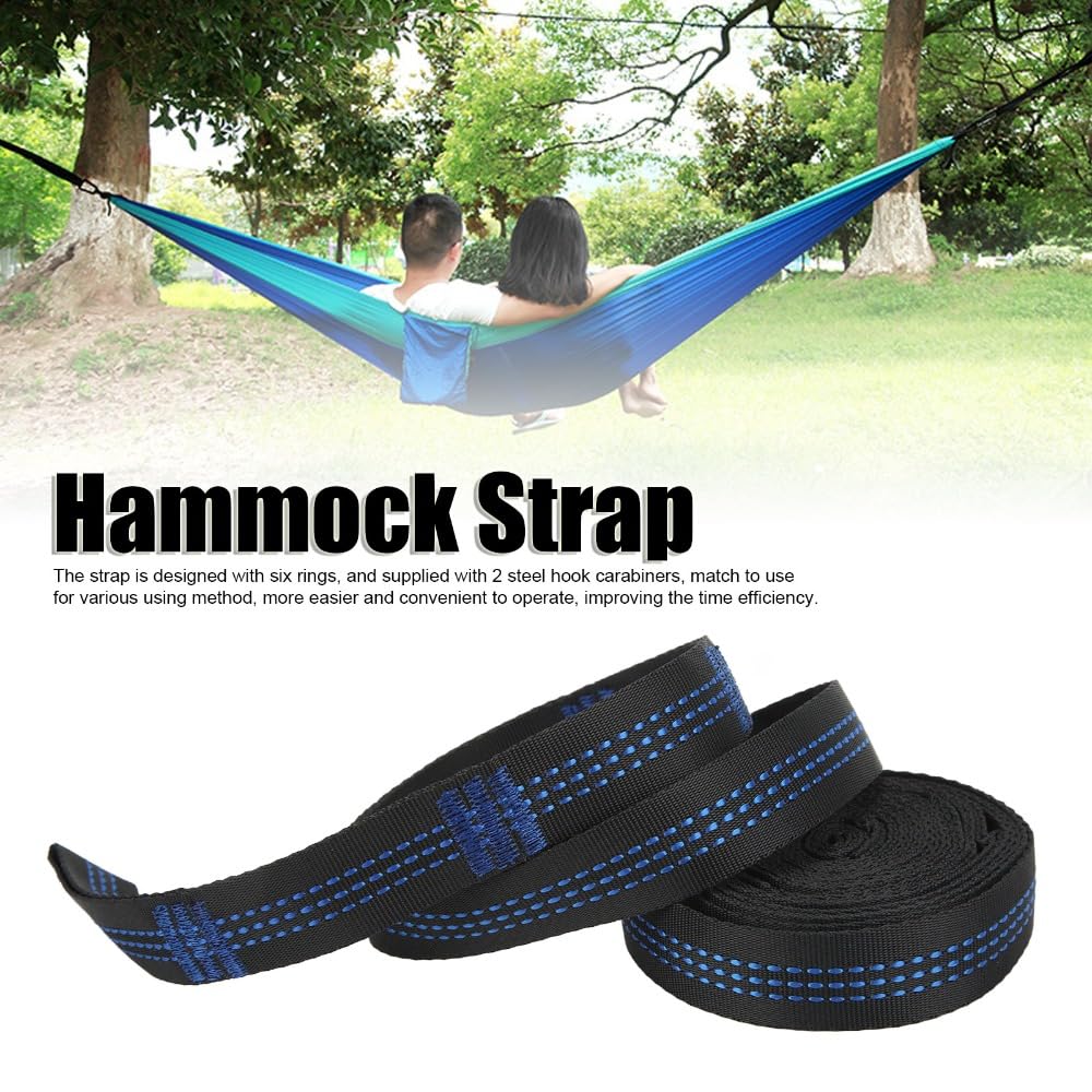 with Carabiners – 2M Heavy-Duty Adjustable Suspension Straps for Outdoor Camping, Backyard & Aerial Yoga, Includes 2 Steel Carabiners & Storage Bag