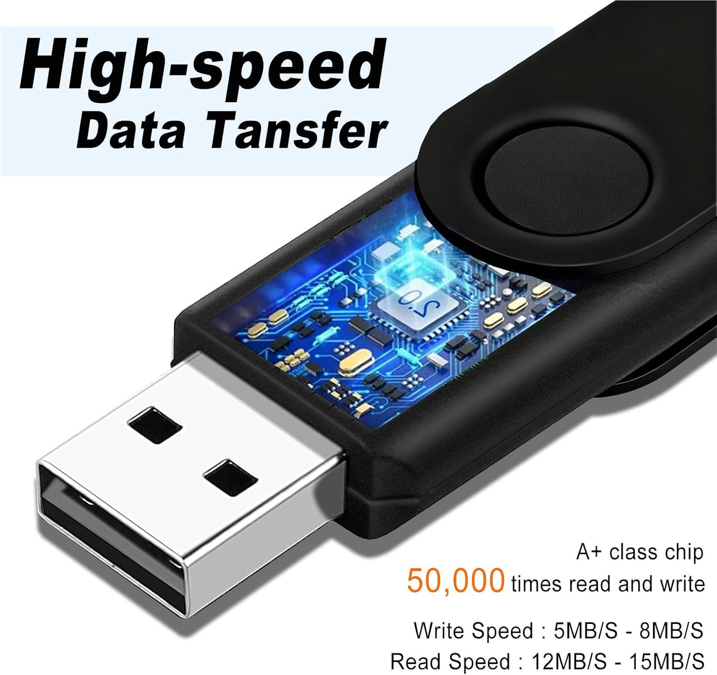 FEWINA 2GB 20 Pack USB2.0 Pack 20PCS 2GB Flash Drive Bulk USB USB Drives Thumb Drive Bulk Swivel Memory Stick Zip Drive