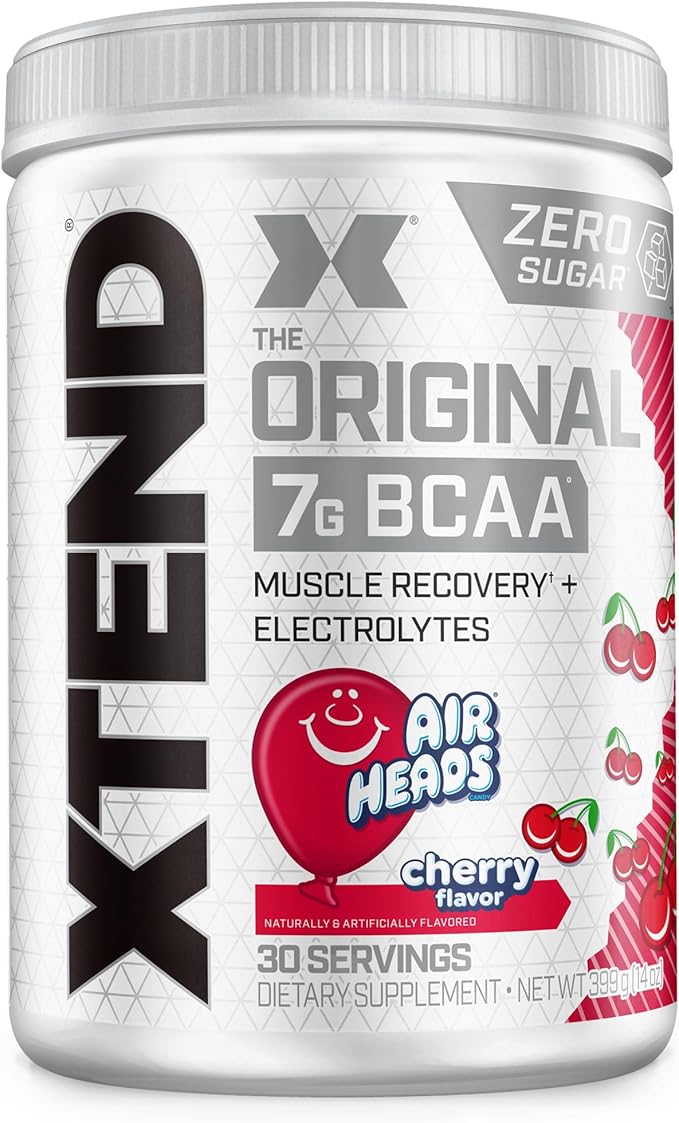 Original BCAA Powder Airheads Candy Flavor, 7g BCAA and 2.5g L-Glutamine, Sugar Free Post Workout Muscle Recovery Drink with Amino Acids for Men & Women, 30 Servings