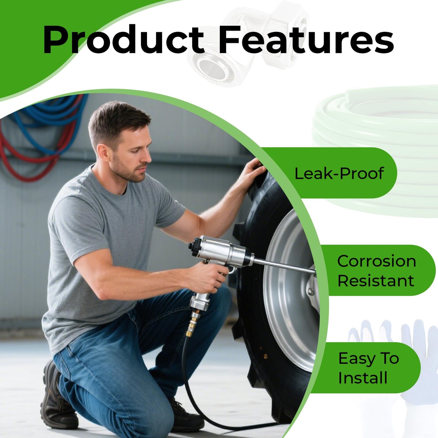 Shop Air Line Kit 3/4" × 200'&300' HDPE-Aluminum-HDPE Air Tubing, Compressed Air Line Kit for Air Compressor Accessories, Leak Proof& Easy to Install Air Compressor Kit