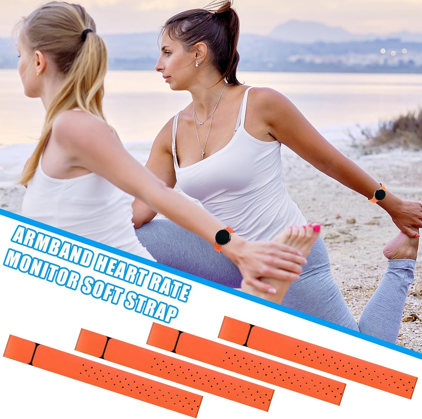 4 Adjustable(0.8 14.2 Inch,Orange) Oudain Pcs Heart Rate Monitor Replacement Strap Band, Soft Heart Rate Monitor
