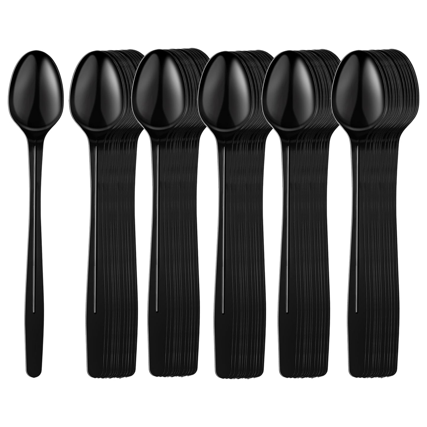 HMDZMR Plastic Spoons, 9" Long Handle Spoon, Sturdy Ice Cream Spoons, Disposable Spoons for Cocktail Stirring Dessert Milkshakes Ice Cream (192 Pack)