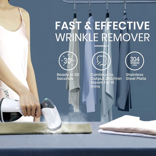 Kolohoso Handheld Garment Steamer - 1500W Fast Heat Up, Portable Travel Design, 260ml Tank - Grey