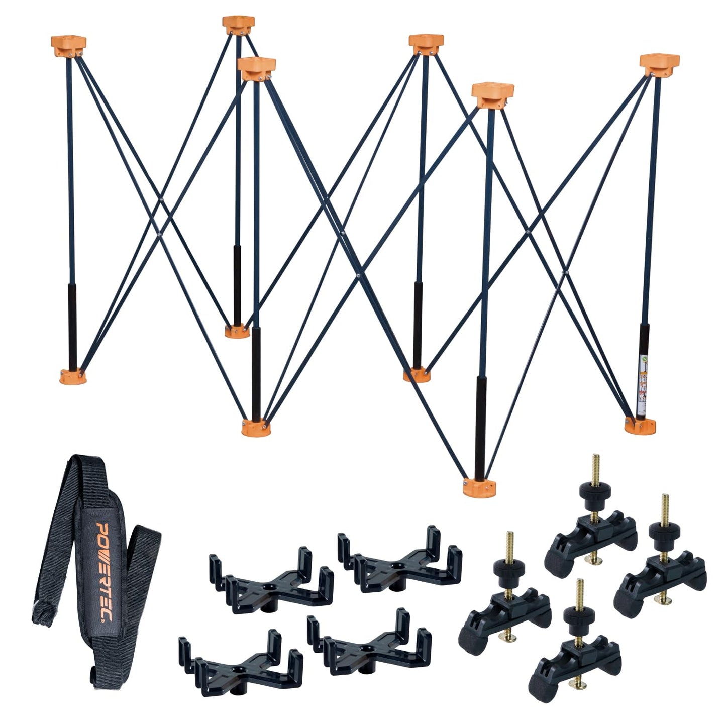 POWERTEC Arachni-Flex Workstation 2x4ft Portable & Collapsible Workstand - Heavy Duty Folding Work Table Base, 2500 lbs Capacity 36 Inch Work Height, No Assembly Mobile Workbench w/Carry Strap(71926V)