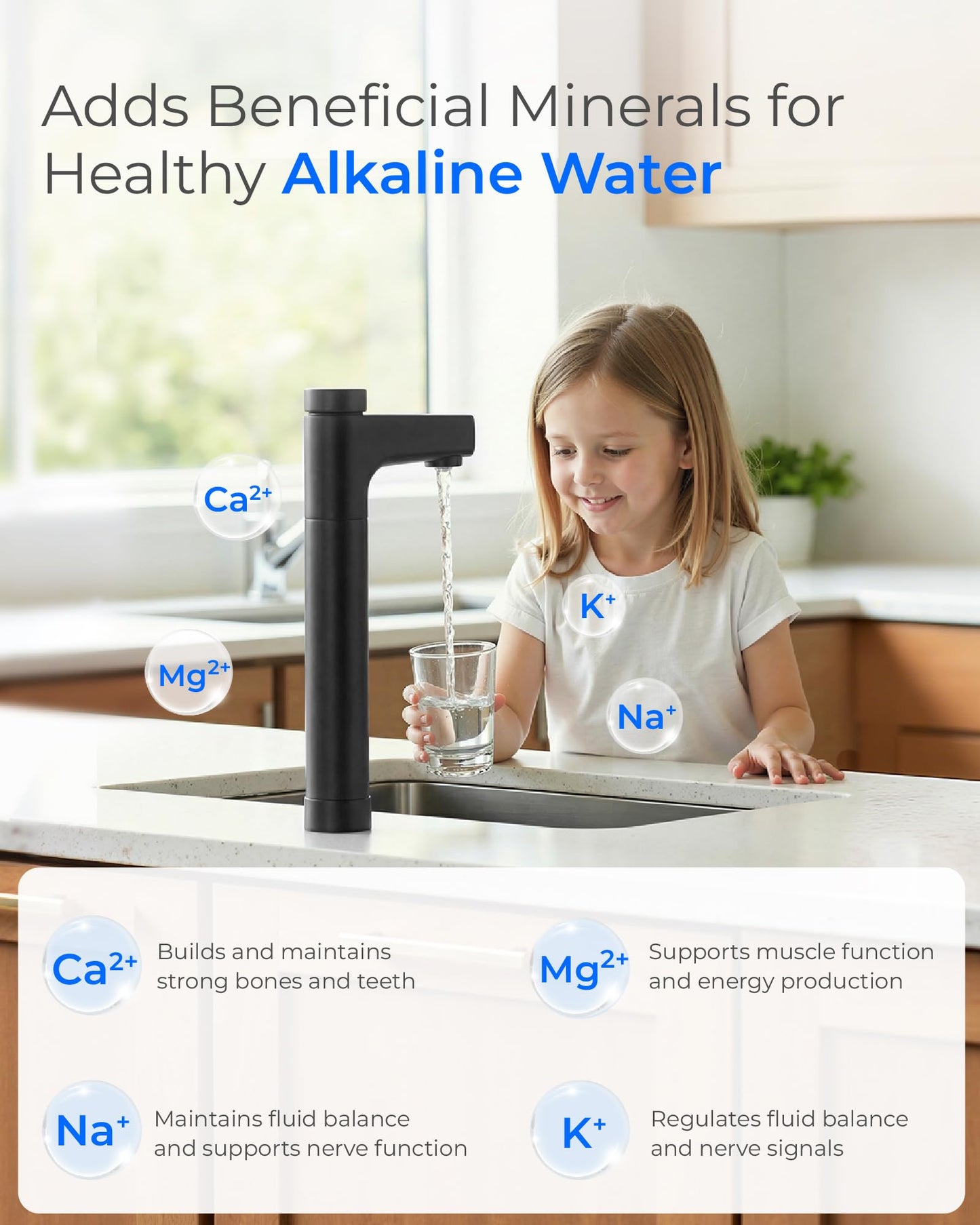 Waterdrop X16 Tankless Reverse Osmosis System, Alkaline Mineral, NSF/ANSI 42&58&372 Certified, 1600 GPD RO System, 11-Stage Filtration, UnderSink, 3:1 Pure to Drain, Smart Black Faucet, BPA Free