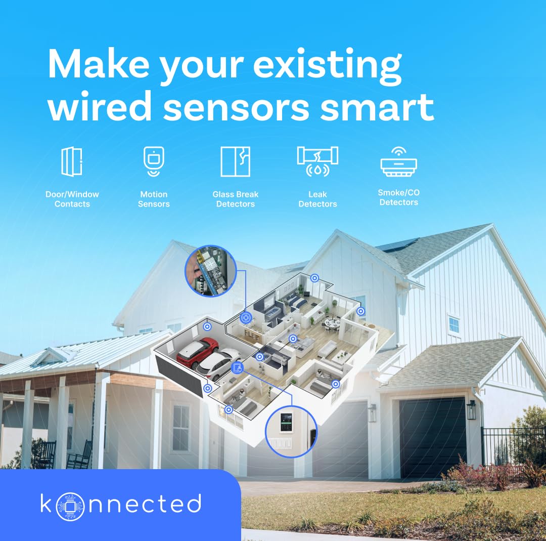 12-Zone Wired Smart Alarm Panel - Konnected Alarm Panel Pro (Board Only) - Make Wired Alarm System Smart - SmartThings, Alexa - No Batteries - No Monthly Subscription - Wi-Fi - Ethernet - PoE